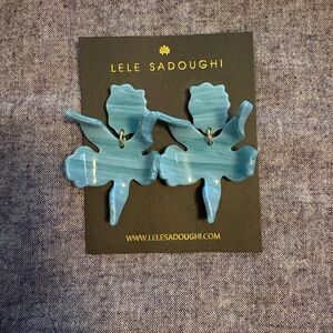 Lele Sadoughi Blue Small Paper Lily Earrings